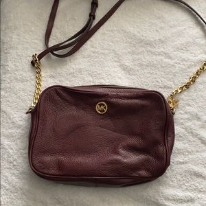 Michael Kors Small Leather Burgundy Crossbody